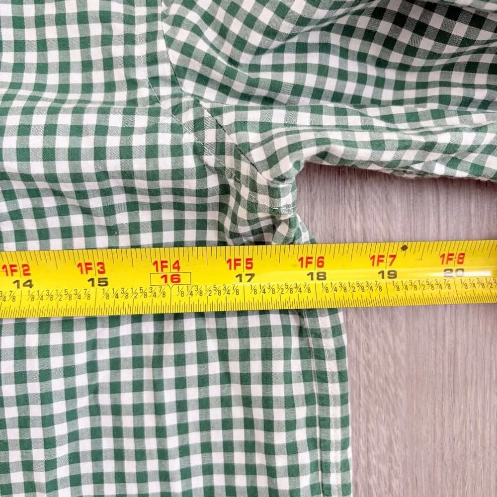 Ralph Lauren Plaid Button Down Shirt Green Gingham Long Sleeve Boys L (14-16)